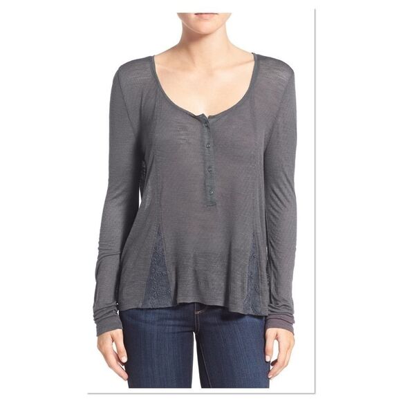 Hinge Lace Inset Knit Top (H6) - Picture 1 of 7